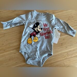 My First Valentines Day Mickey Onesie - 3 Mos.